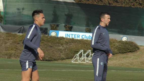 VIDEO - Martinez si scalda per il Chievo: assist di Perisic e gol di testa