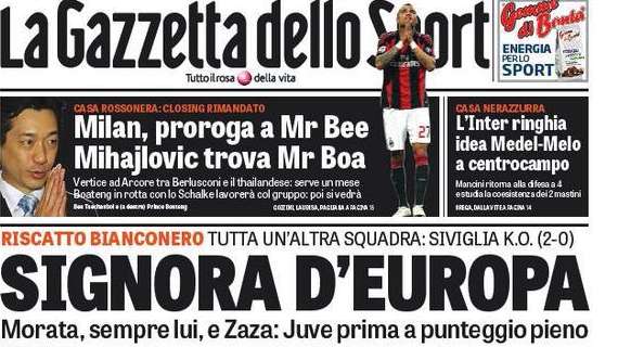 Prime pagine - L'Inter ringhia con Medel-Melo: Mancini pensa a entrambi. Bellarabi e Semedo nel mirino