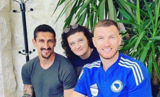 Prima di Montenegro-Bosnia, Savic fa visita all'ex compagno Edin Dzeko