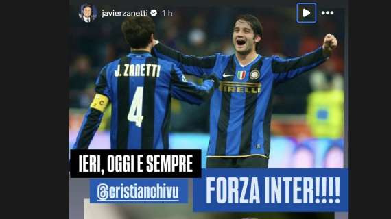 Chivu all'esordio in Serie A da tecnico dell'Inter, Zanetti lo carica e ricorda il passato: "Ieri, oggi e sempre"