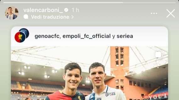Genoa-Empoli è anche l'uno contro uno degli 'hermanos' Carboni. Valentin: "Giornata speciale"