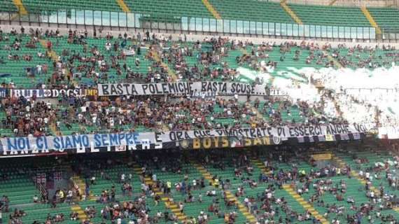 FOTO - La Nord manda un messaggio all'Inter: "Noi ci siamo, ora dimostrate di esserci anche voi"