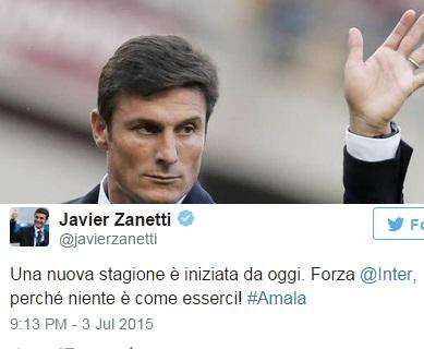 Carica Zanetti: "Nuova stagione da oggi, forza Inter!"