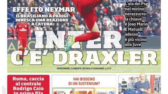 Prima CdS - Inter, c'è Draxler. L'ala del PSG nel mirino nerazzurro: la chiave è Joao Mario