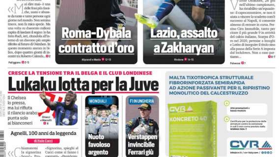 Prima CdS - Lukaku lotta per la Juve. Da Morata a Dia, il 9 è la grande ossessione