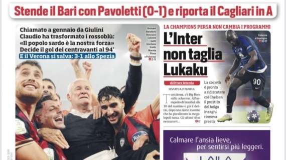 Prima pagina CdS - L'Inter non taglia Lukaku. E Inzaghi rinnova presto