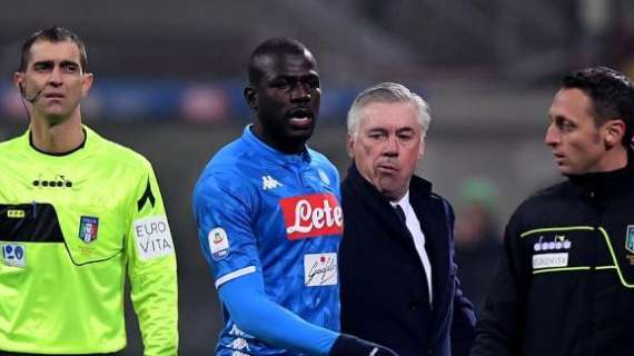 Ancelotti su Inter-Napoli e i buu a Koulibaly: "Era triste e arrabbiato, gli dissi che avremmo cambiato le cose"