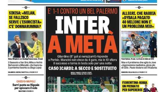 Prime pagine - Un'Inter a metà colpita da un Gilardino spietato. Ed è caso-Icardi: a secco e rimpiazzato