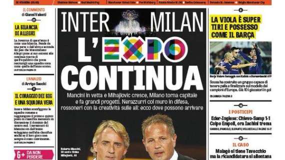 Prime Pagine - L'Expo continua. Mancini in vetta con il muro. Handa-Inter, sì fino al 2019 ed ET pressa Moratti