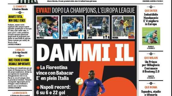 Prime pagine - Imbattibile Handanovic: è il migliore in Europa. Di Natale e Icardi i capitani sfasciati