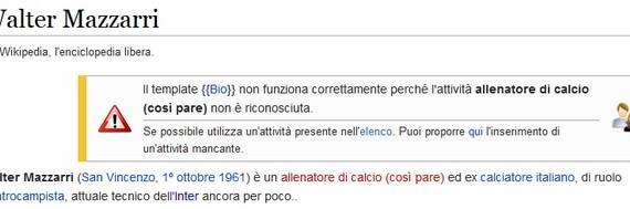 E su Wikipedia Mazzarri allena l'Inter... ancora per poco