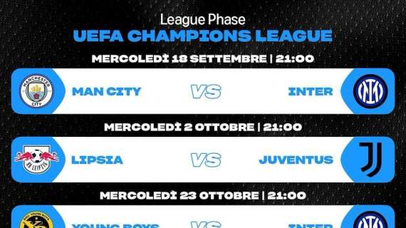 Champions League, Inter protagonista su Prime Video: ben tre i match in esclusiva nei primi sei turni