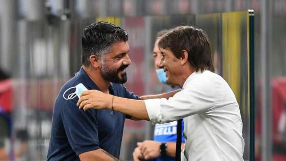 Conte, cinque vittorie in nove sfide da allenatore contro il Napoli in Serie A. Due gli incroci con Gattuso