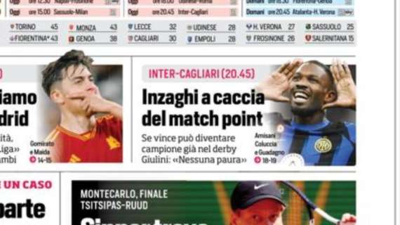 Prima CdS - Inzaghi a caccia del match point. Se vince può diventare Campione nel derby