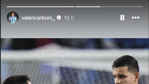 Carboni celebra su Instagram la prima in Copa America. Coi complimenti di Zanetti