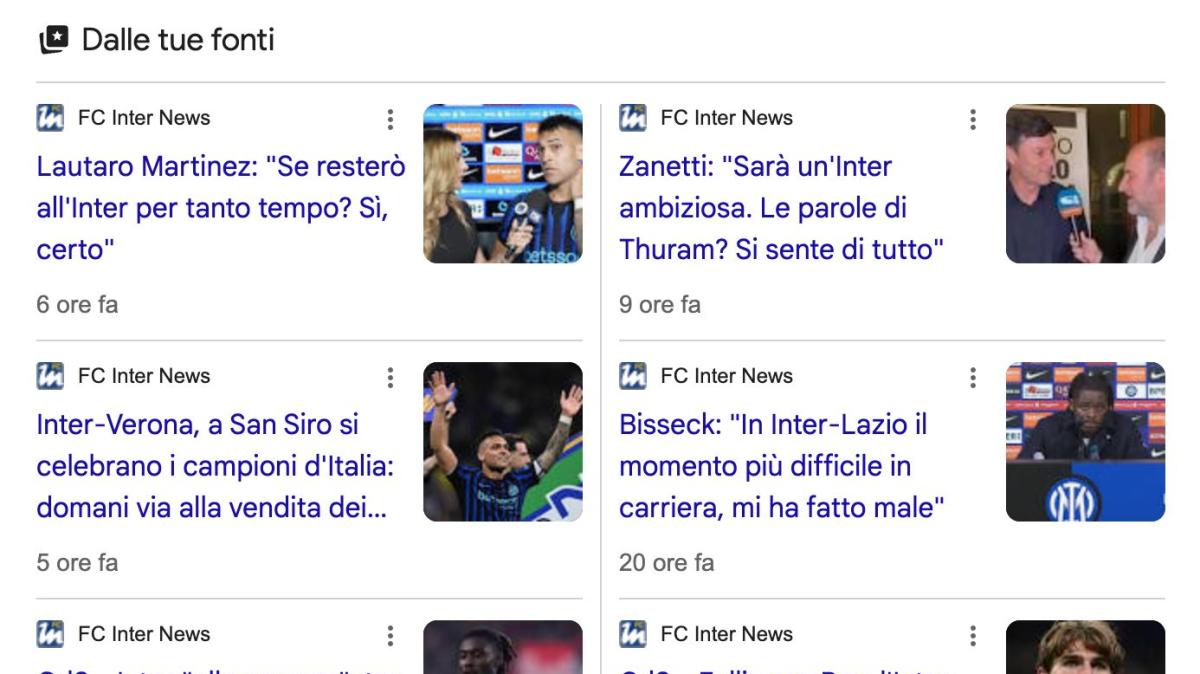Arriva in Italia "Fonti preferite" di Google: aggiungi subito FcInterNews