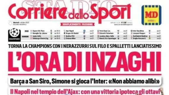 Prima CdS - L'ora di Inzaghi. Simone si gioca l'Inter: "Non abbiamo alibi" 