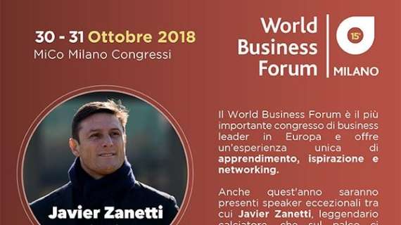 Zanetti sarà relatore al World Business Forum