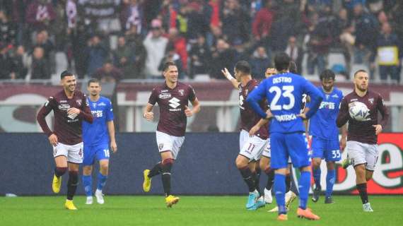 VIDEO - Torino, pari di pancia al 90esimo: contro l'Empoli finisce 1-1. Gli highlights