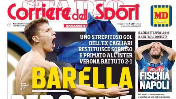 Prima CdS - Barella per Conte. L'Inter ha in pugno Dries Mertens