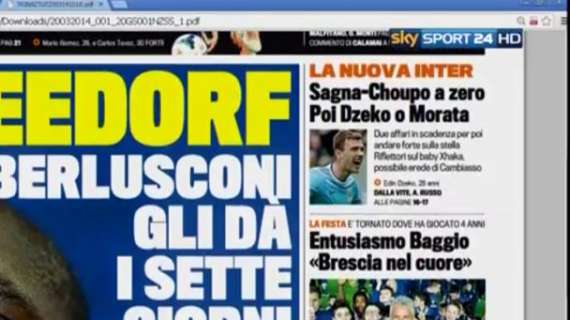 Prime pagine - Inter, si punta la stella: Dzeko-Morata nel mirino. Eto'o: ritorno è possibile, intanto Nani...