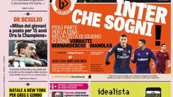 Prima GdS - Inter, che sogni! Pioli parte per la Cina: nella lista di giugno Verratti, Bernardeschi e Manolas