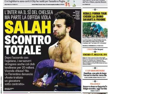 Prime pagine - Salah, scontro totale. L'Inter ha il sì del Chelsea per 20 milioni, ma c'è la denuncia della Viola