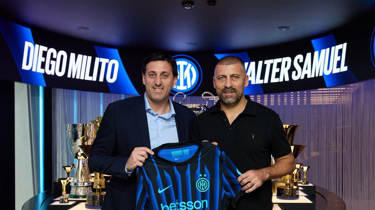 Non solo Milito, anche Samuel nella sede dell'Inter. Il club: "Oggi è è passata a trovarci un po' di storia"