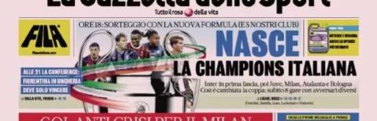 Prima GdS - Nasce la Champions italiana. Ore 18: sorteggio con la nuova formula. Inter in prima fascia