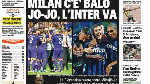 Prime Pagine - L'Inter insieme alla Viola va. Festa nerazzurra grazie a JoJo. Tonfo rossonero