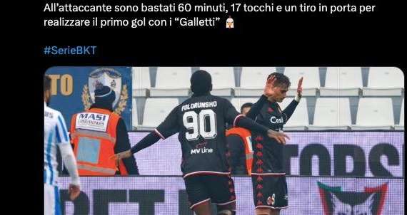 La Lega B celebra Esposito: "Ha saputo incidere già al debutto con il Bari. Gli sono bastati 60' e un tiro in porta"