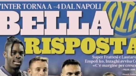 Prima GdS - Bella risposta. L'Inter torna a -4 dal Napoli. Super Frattesi e Lautaro-gol