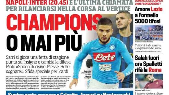 Prima pagina CdS - Champions o mai più