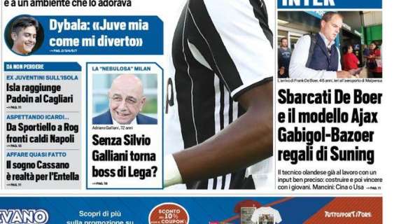 Prima pagina TS - Gabigol-Bazoer regali di Suning