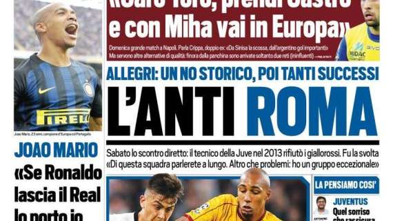 Prima TS - Joao Mario: "Se CR7 lascia il Real lo porto io all'Inter. Champions, ci serve inanellare 4-5 vittorie"