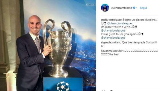 Cambiasso sorridente con la Champions tra le mani: "E' stato un piacere rivederti"