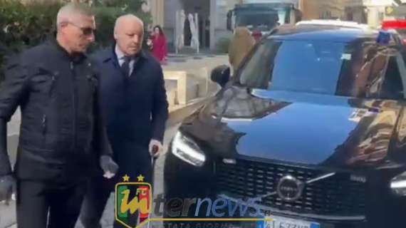 VIDEO FCIN - Pranzo UEFA Inter-Monaco, l'arrivo dei dirigenti: si rivede anche Beppe Marotta dopo l'intervento