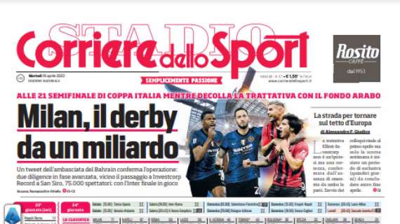 Prima CdS - Lo sgambetto di Mou. Milan, il derby da un miliardo
