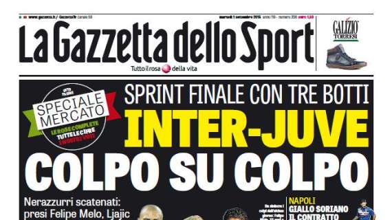 Prime pagine - Botti Inter: Ljajic, Telles e Felipe Melo. Hernanes-Juve per 11 milioni. Mancini accontentato
