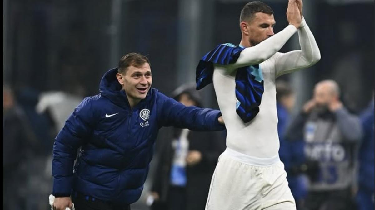 Barella 'spinge' Dzeko sotto la Curva Nord, l'Inter lo omaggia: "Interista una volta, interista per sempre"