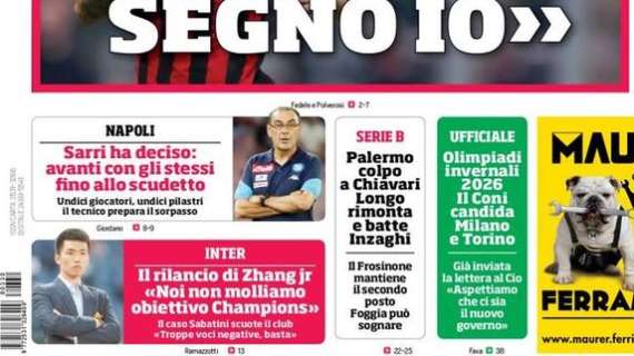 Prima CdS - Inter, il rilancio di Zhang jr: "Noi non molliamo, obiettivo Champions"