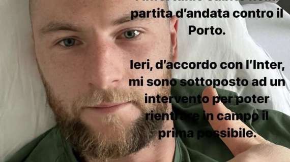 Il messaggio di Skriniar: "Infortunio subito durante Inter-Porto, operazione in accordo col club per tornare il prima possibile"