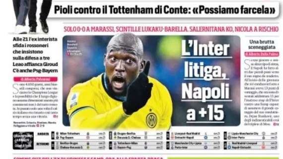 Prima CdS - L'Inter litiga, Napoli a +15. Solo 0-0 a Marassi, scintille Lukaku-Barella 