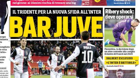 Prima CdS - Bar Juve: il tridente per la nuova sfida all'Inter. Dalbert: "L'Inter è battibile"