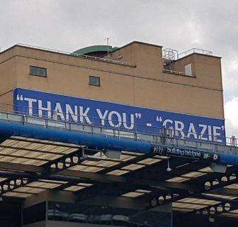 A Stamford Bridge un messaggio per Conte: "Grazie"