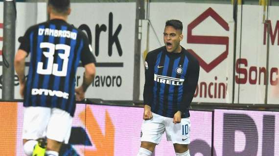 Lautaro Martinez, a Parma il primo gol lontano da San Siro