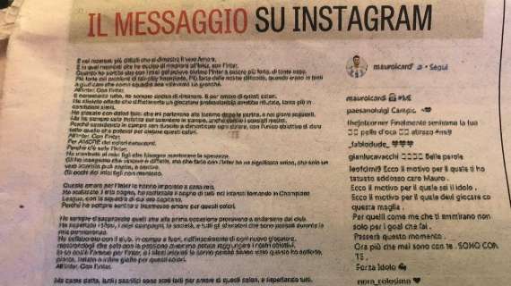 Lettera di Icardi, Severgnini non apprezza: "Come un mio tiro al volo di sinistro"