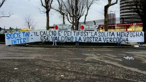 La Curva Nord ancora contro il caro prezzi: "I vostri sessantacinque euro valgono la vostra vergogna"