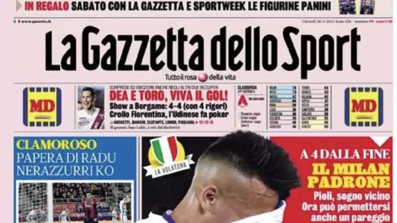 Prima GdS - L'Inter manda lo scudetto al Diavolo. Pioli, sogno vicino 