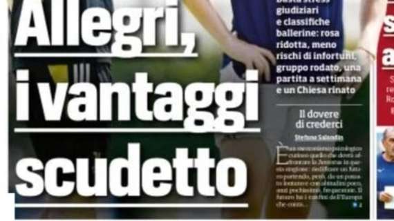 Prima TS - Allegri, i vantaggi scudetto: per la Juve niente coppe e ora il solo campo a cui pensare